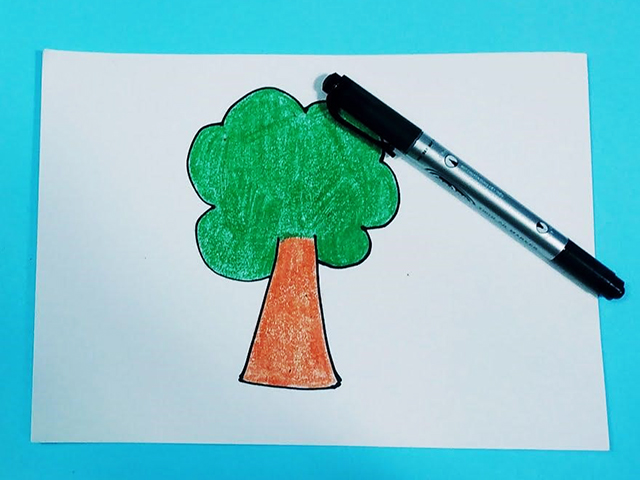 11 bức tranh cây cối cho bé tập tô màu phát triển tư duy sáng tạo